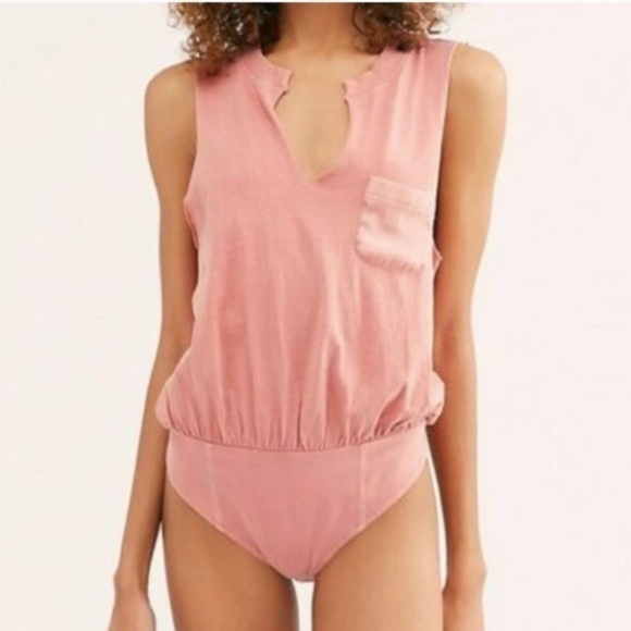 Free People Pocket T Shirt Bodysuit - Picture 2 of 13